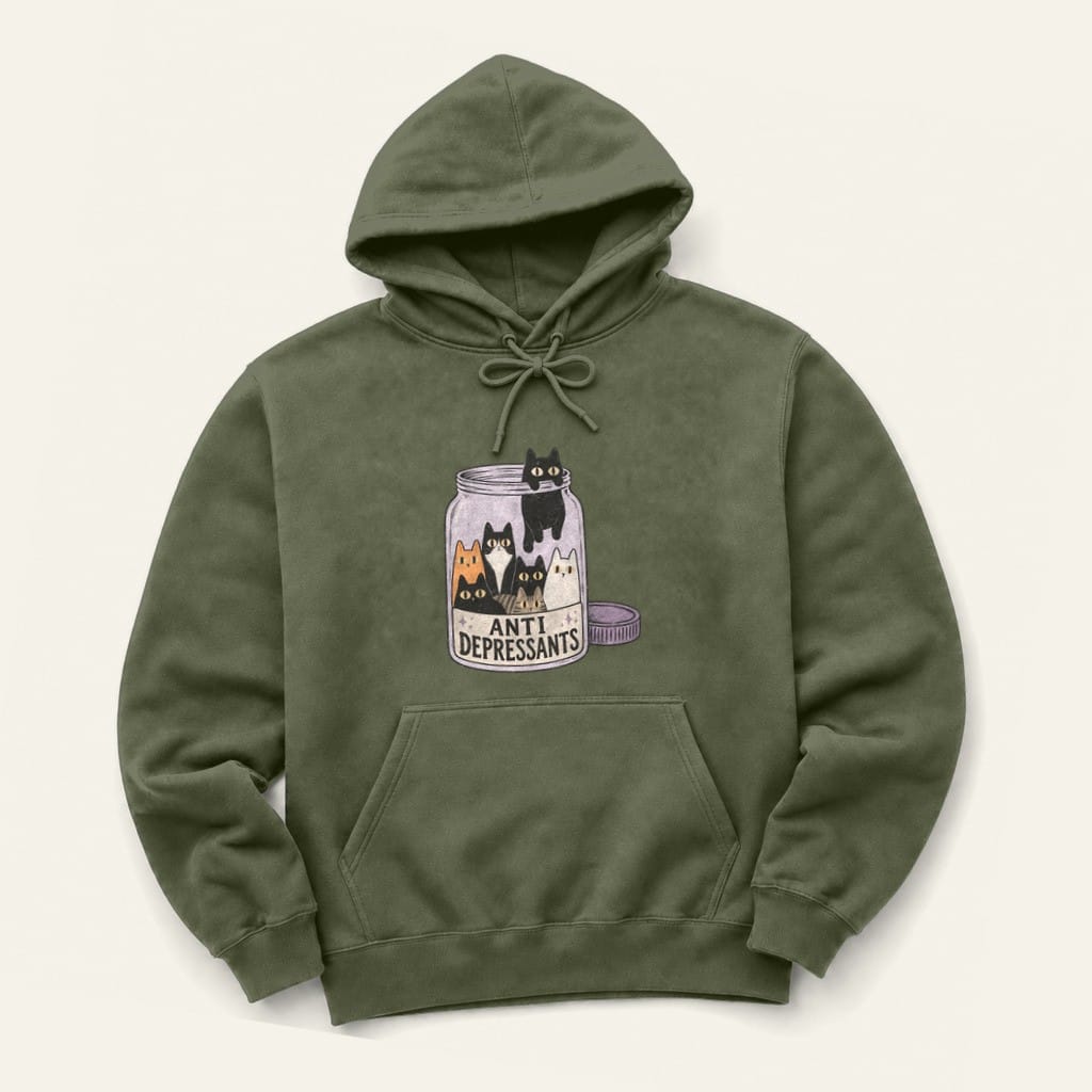 Anti Depressants Hoodie in Military Green