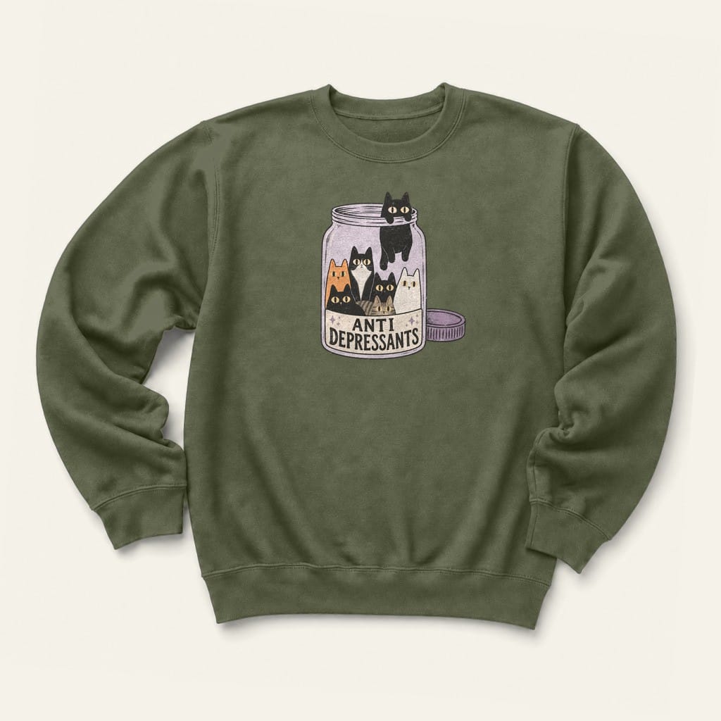 Anti Depressants Sweatshirt in Military Green