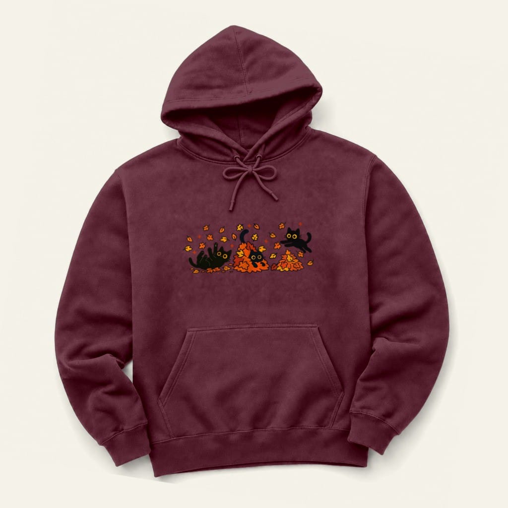Autumn Zoomies Hoodie in Maroon
