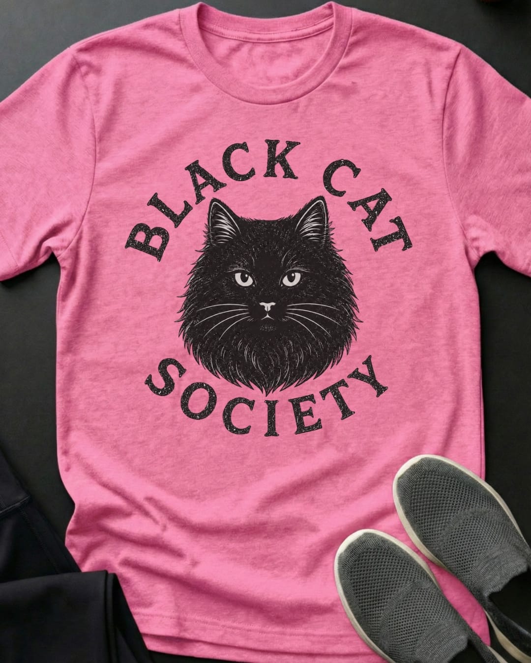 Fluffy Black Cat Society Tee