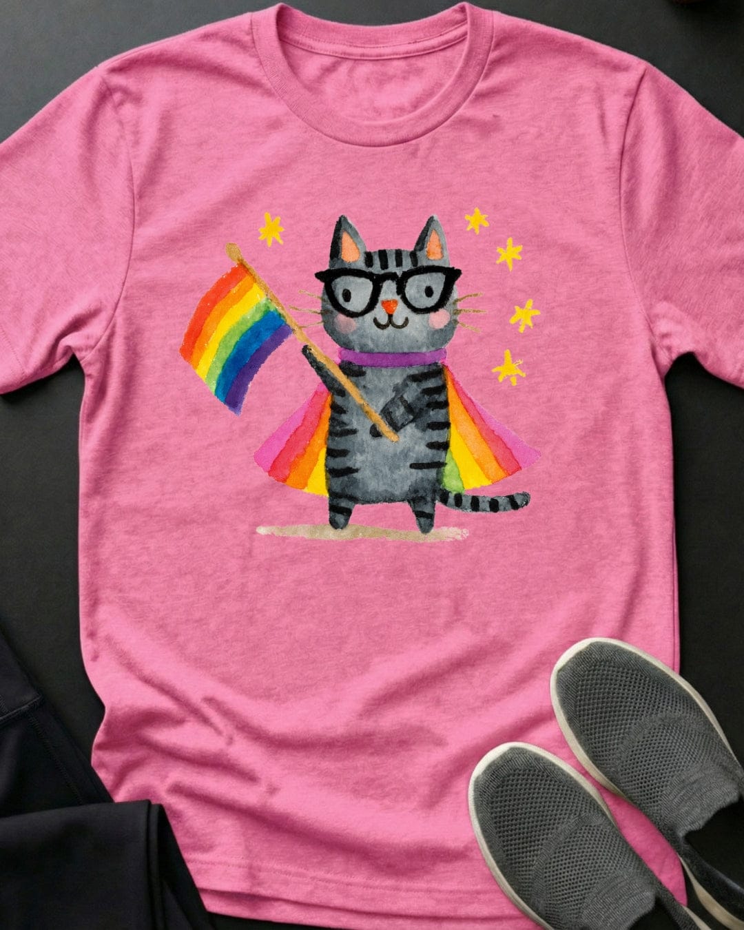 Rainbow Flag Cat Tee