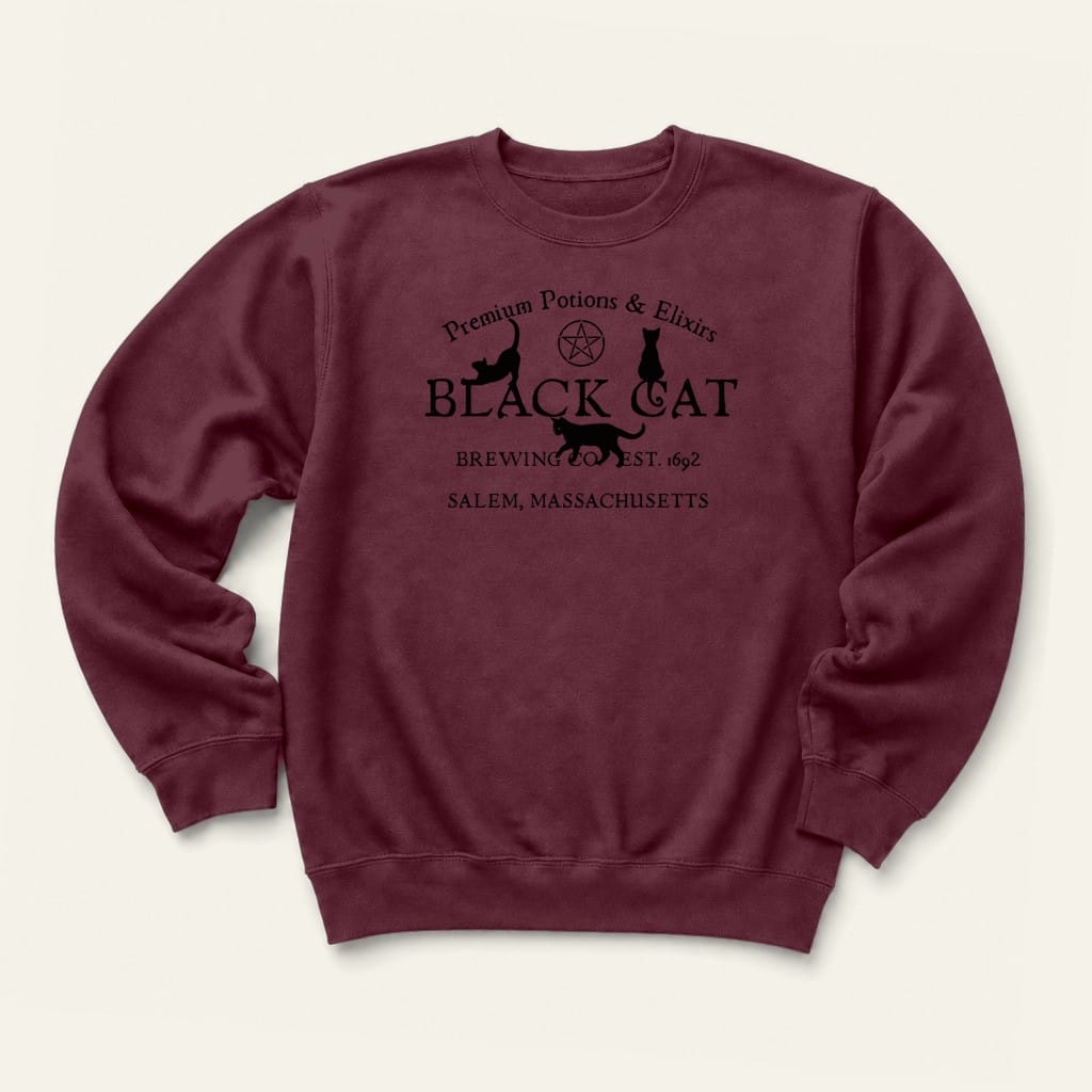 Black Cat Brewing Sweatshirt in Maroon