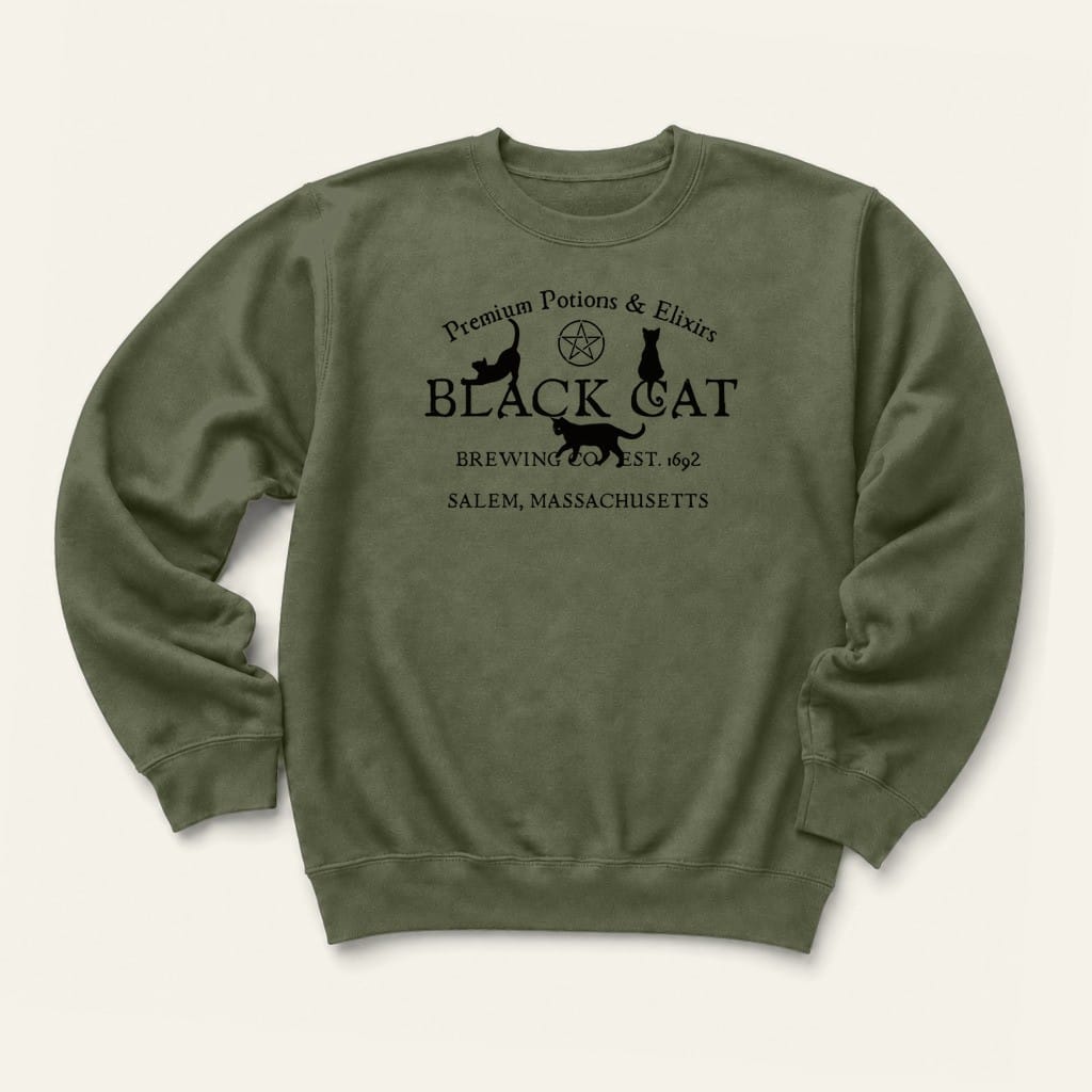 Black Cat Brewing Sweatshirt in Military Green