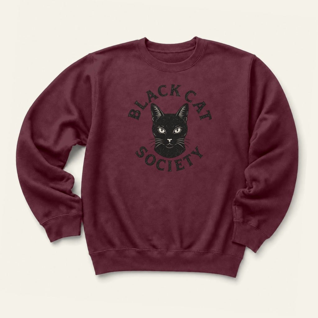 Black Cat Society Gwen Sweatshirt in Maroon