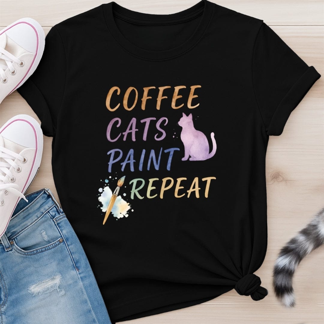 COFFEE CATS PAINT T-SHIRT