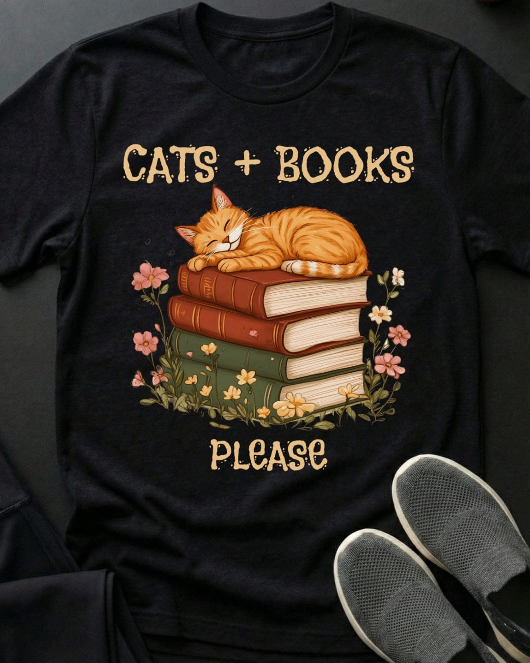 Cats & Books Tee