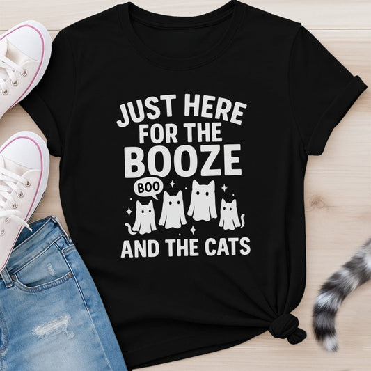 BOOZE AND CATS T-SHIRT