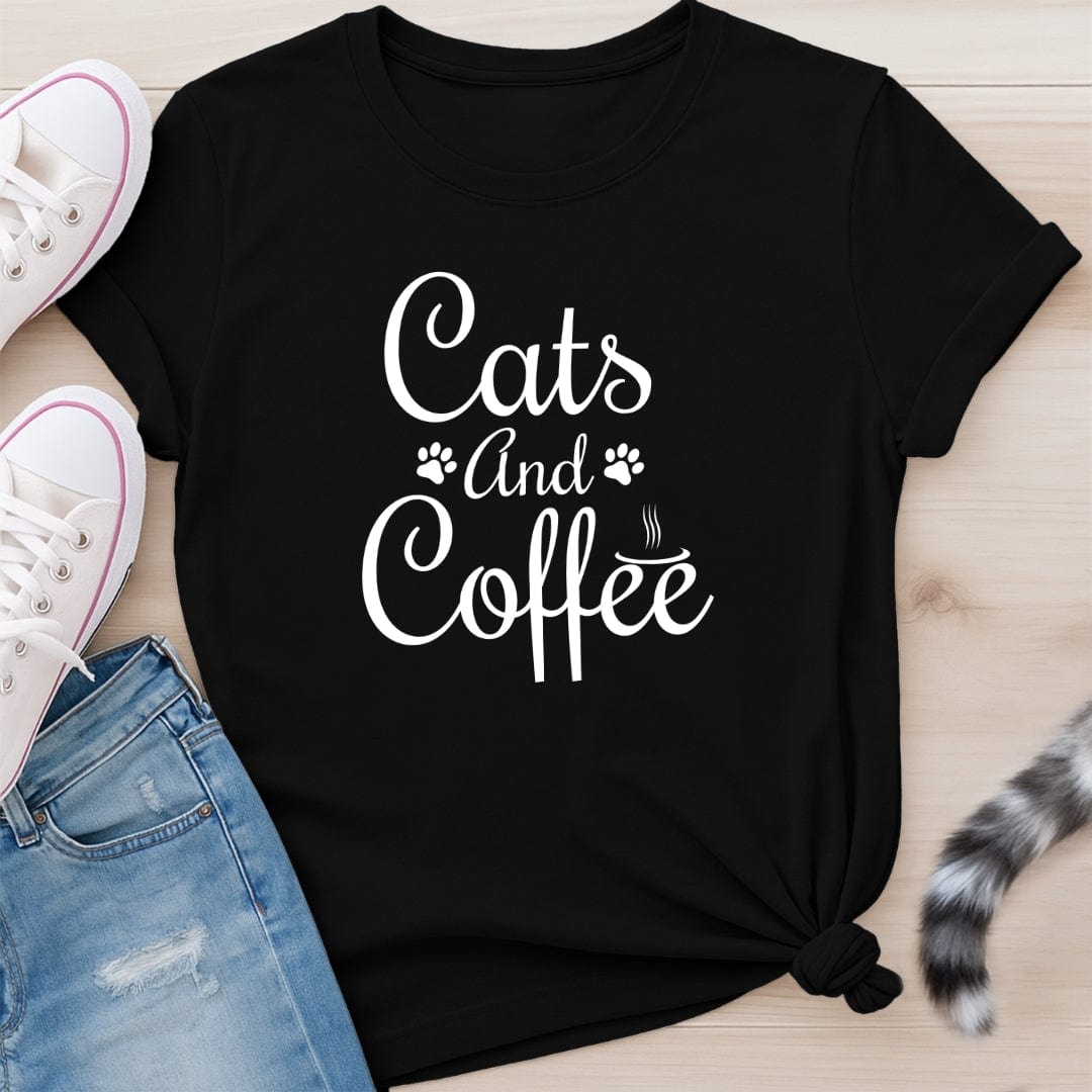 CATS AND COFFEE T-SHIRT