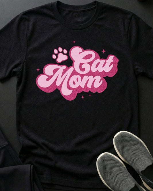 Pink Cat Mom Tee