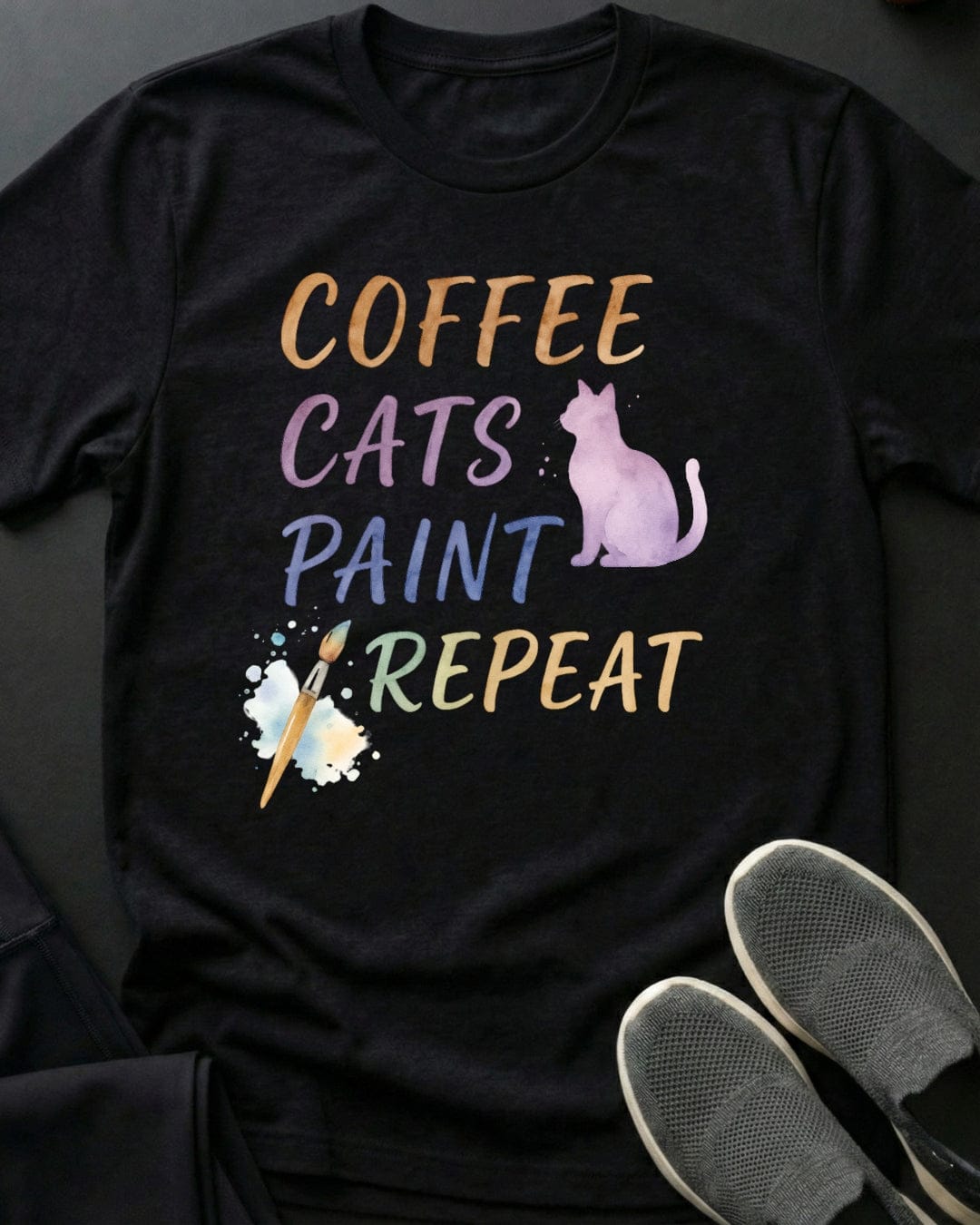 Coffee Cats Paint Tee