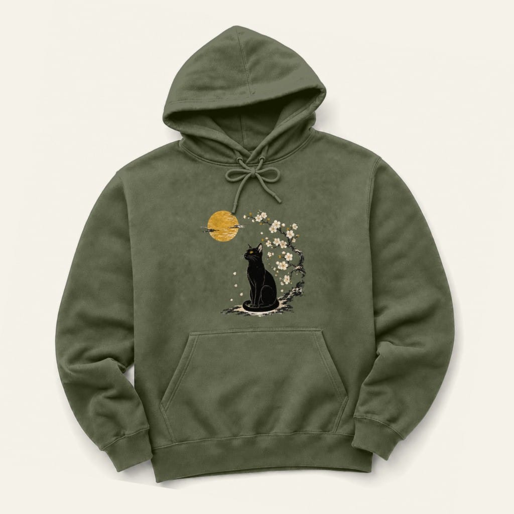 Blossoms Hoodie in Military Green
