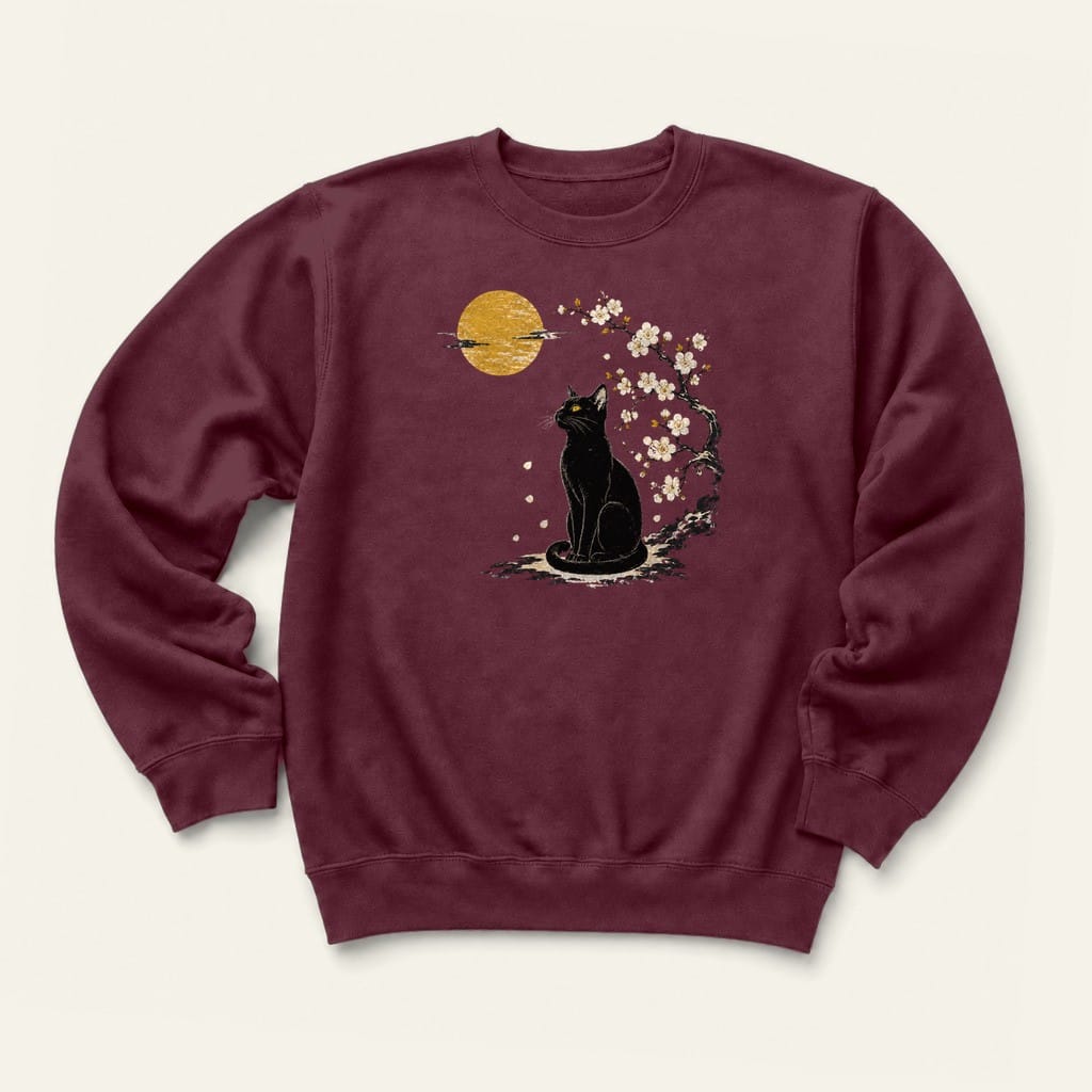 Blossoms Sweatshirt in Maroon