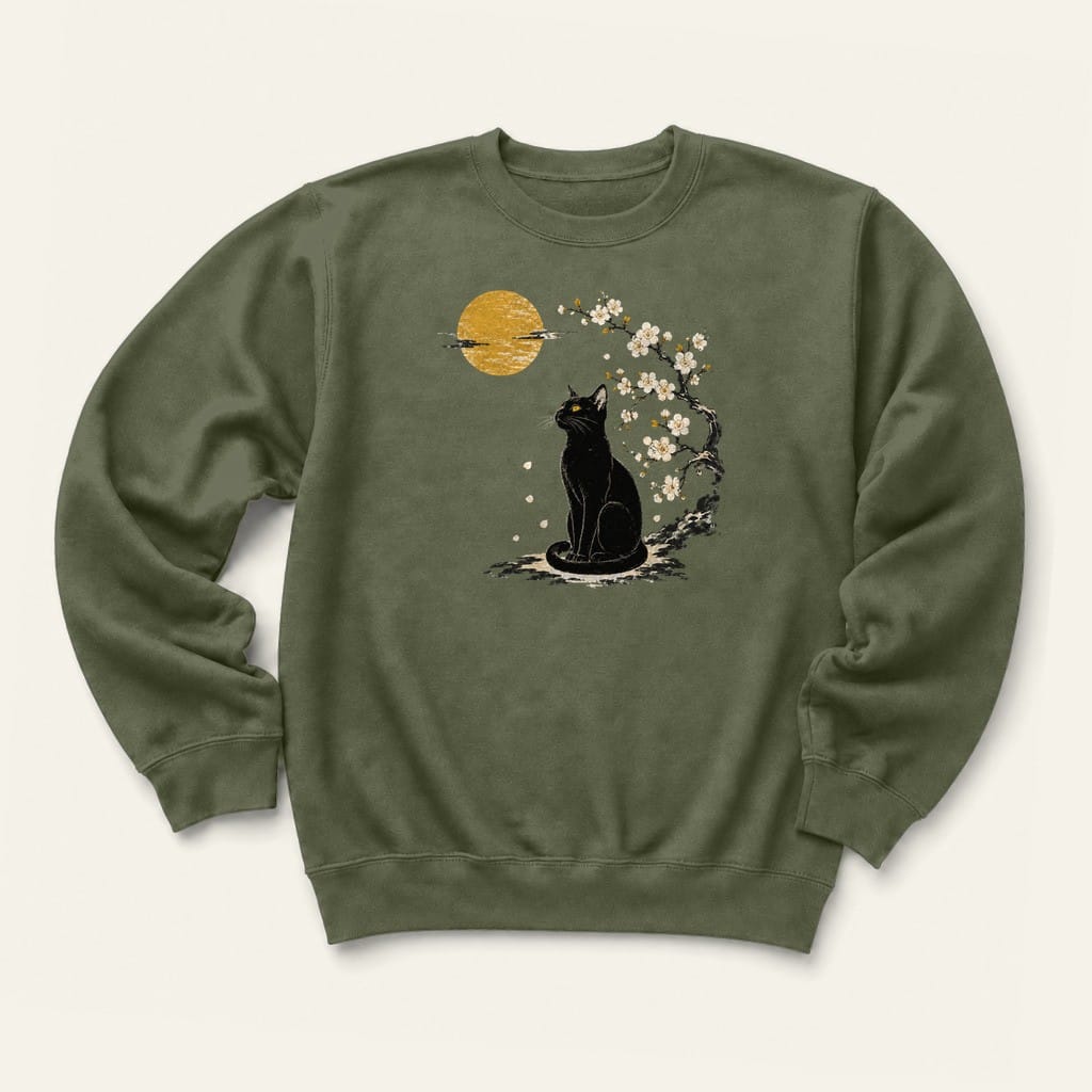 Blossoms Sweatshirt in Military Green