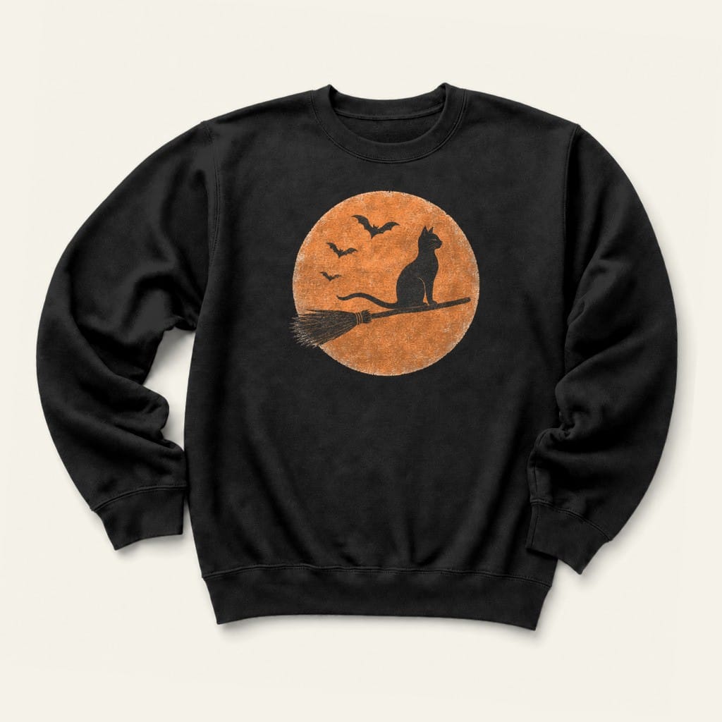 Broom Moon Flight Sweatshirt in Black