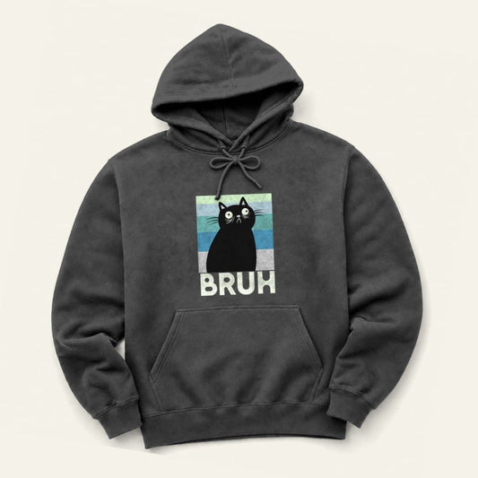 Bruh Hoodie in Dark Heather