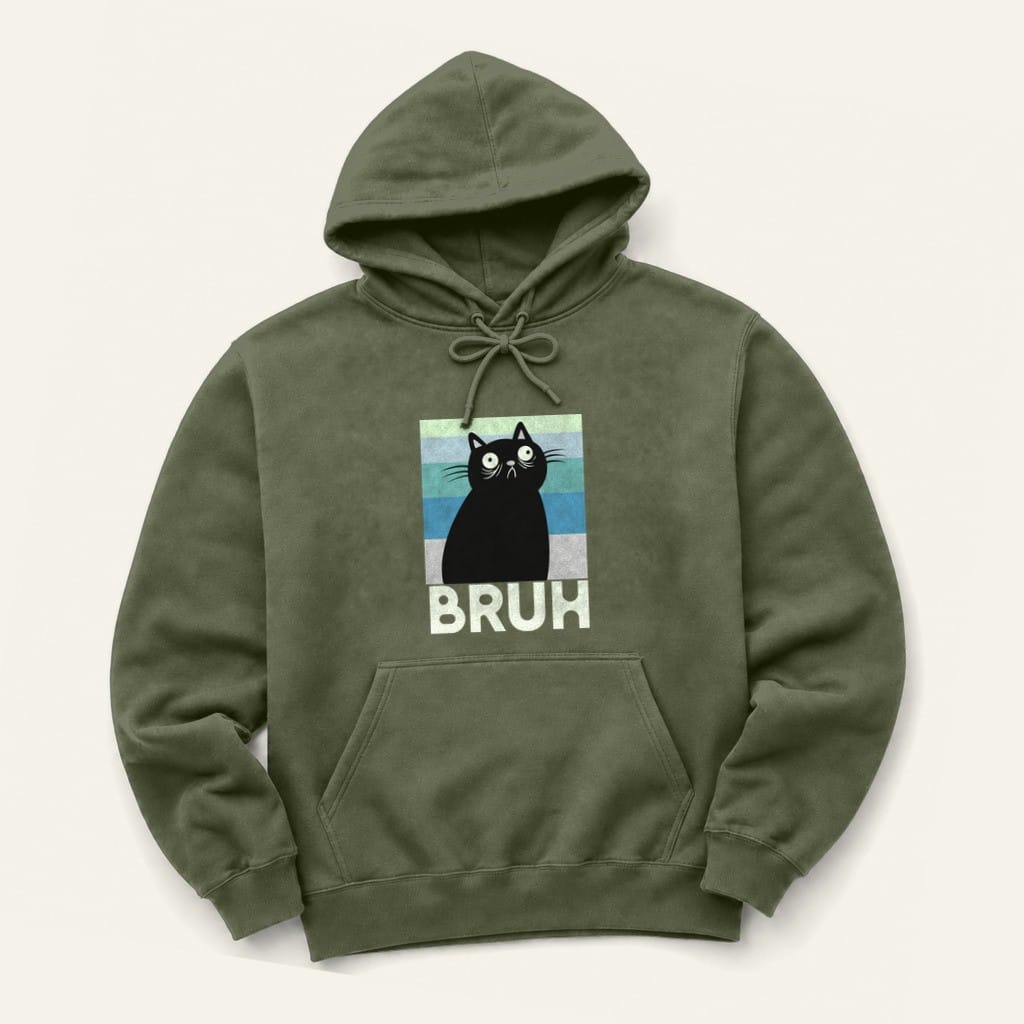 Bruh Hoodie in Military Green