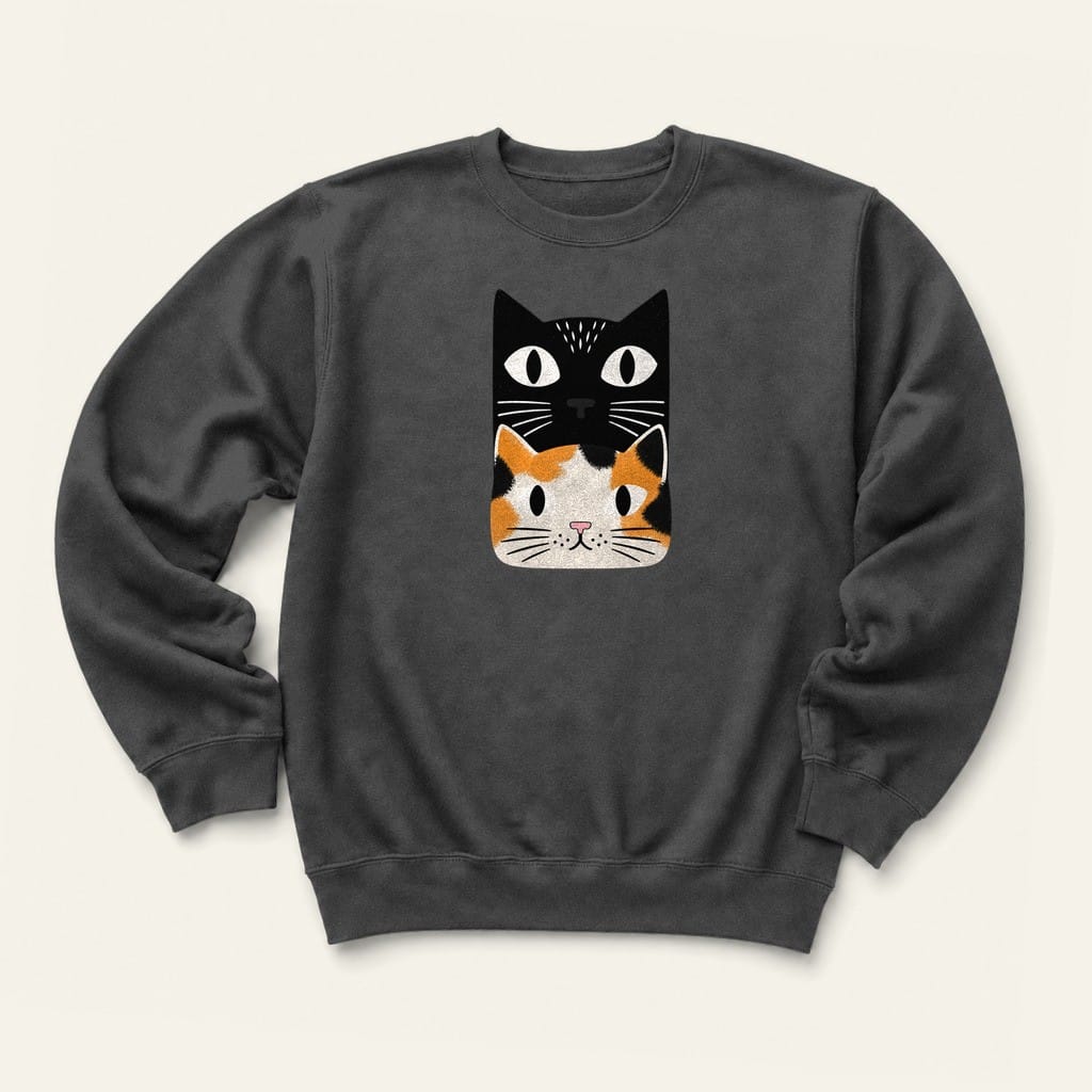 Calico Cat Stack Sweatshirt in Dark Heather