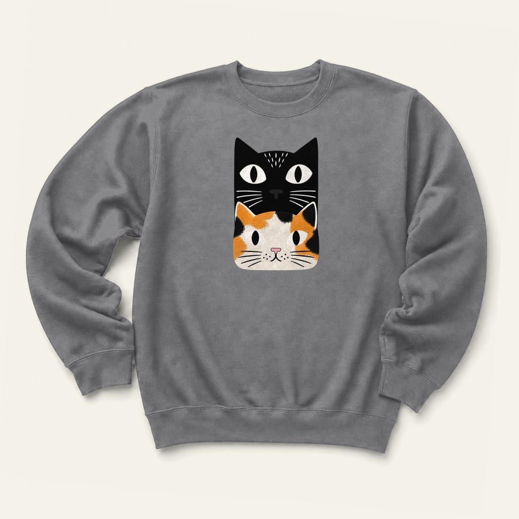 Calico Cat Stack Sweatshirt in Graphite Heather