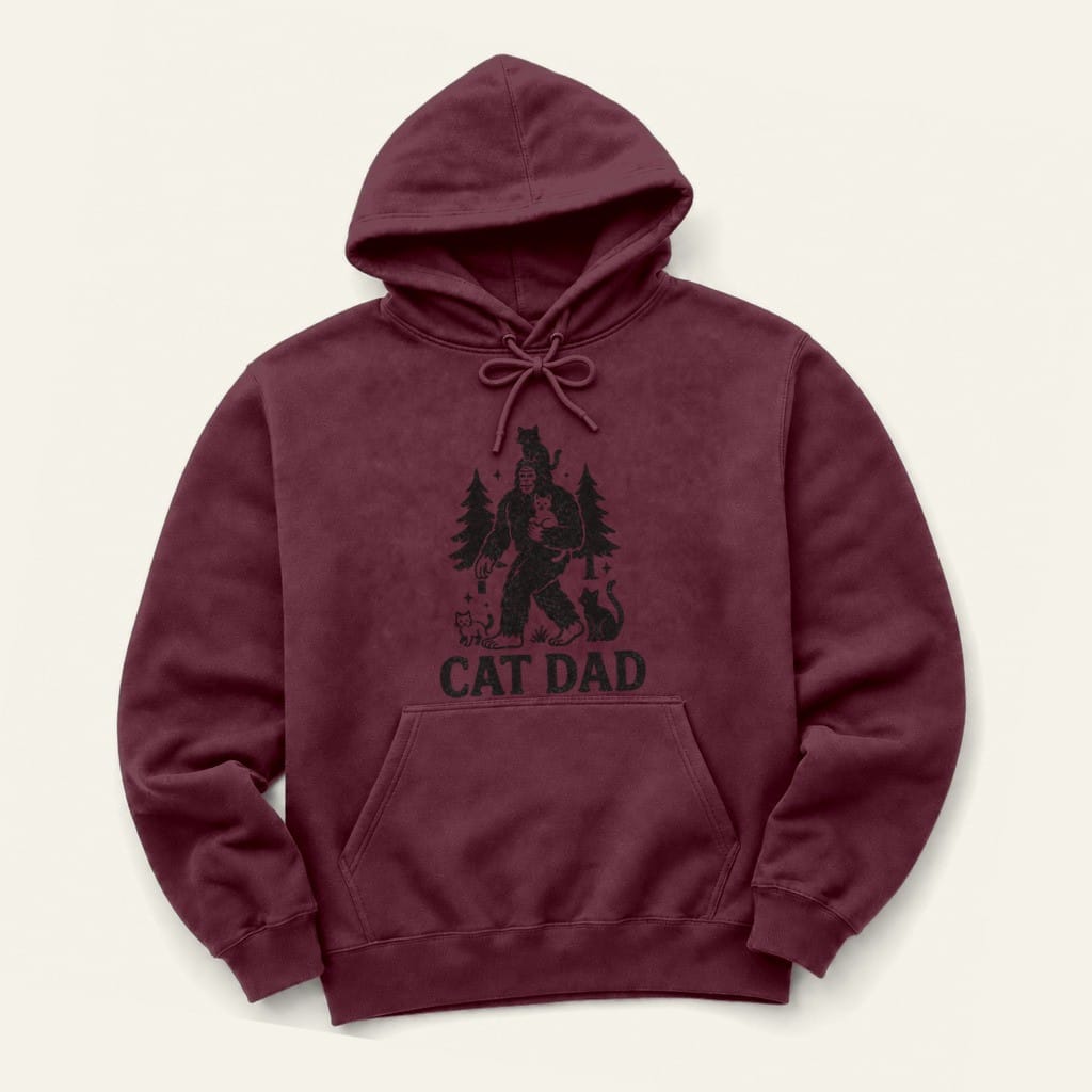Cat Dad Hoodie in Maroon