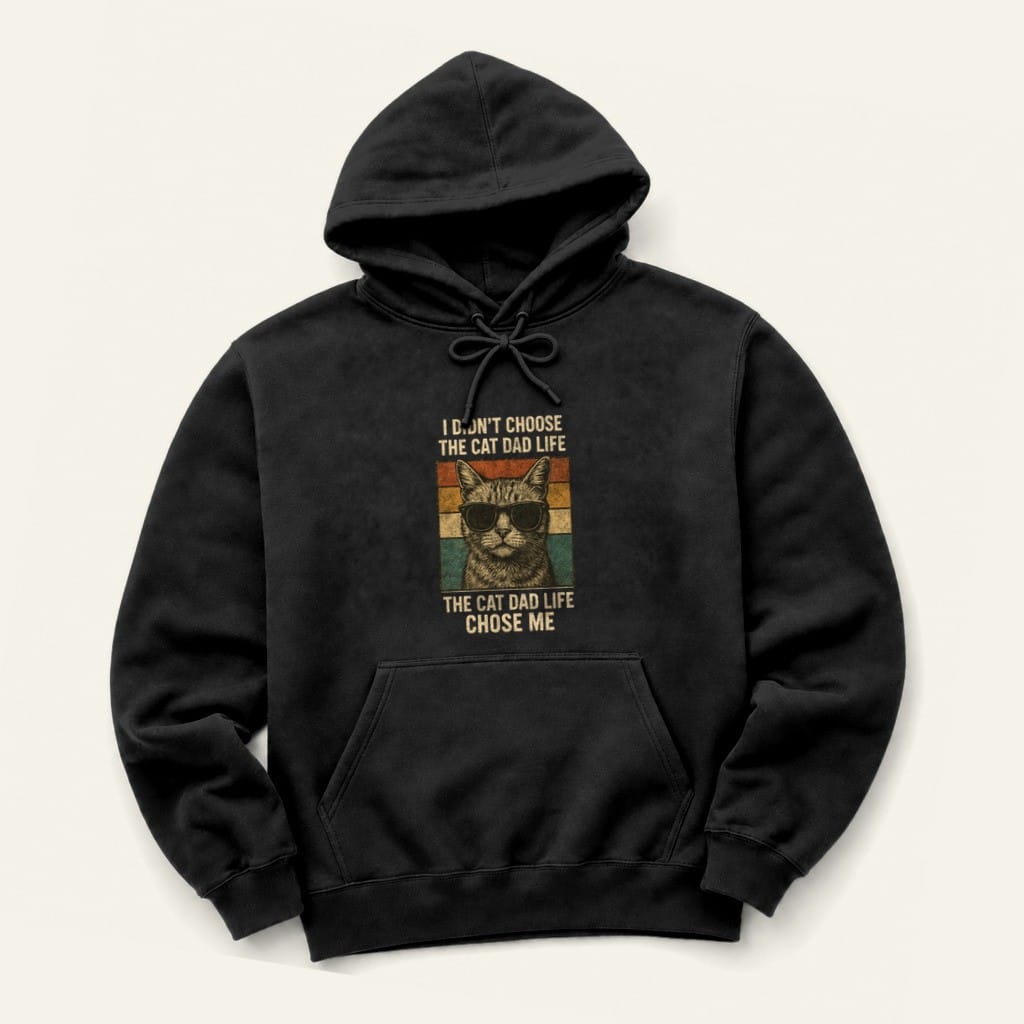 Cat Dad Life Hoodie in Black