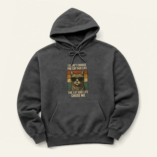 Cat Dad Life Hoodie in Dark Heather