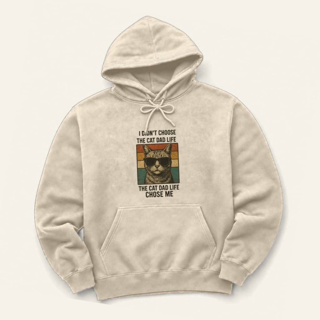 Cat Dad Life Hoodie in Sand