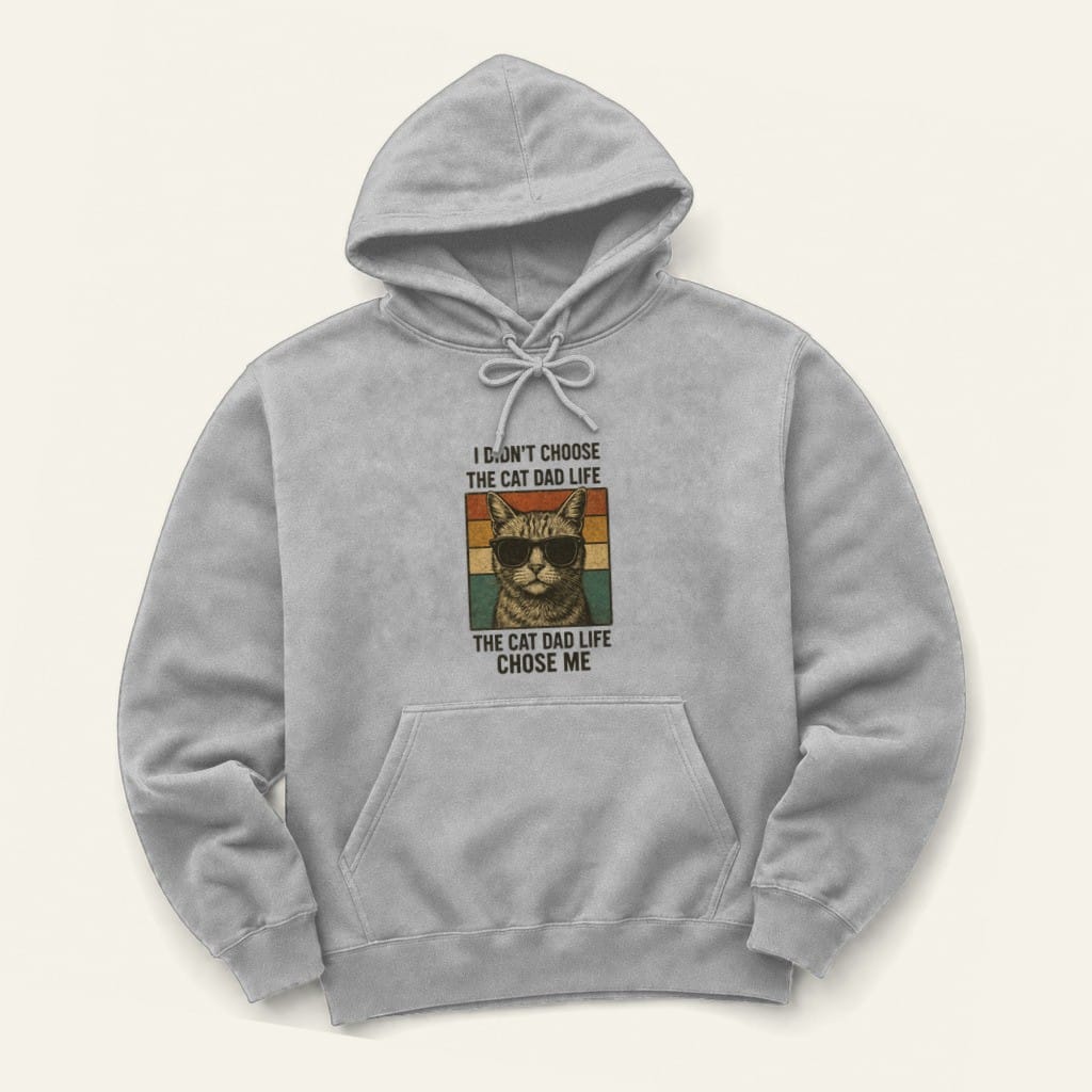 Cat Dad Life Hoodie in Sport Grey
