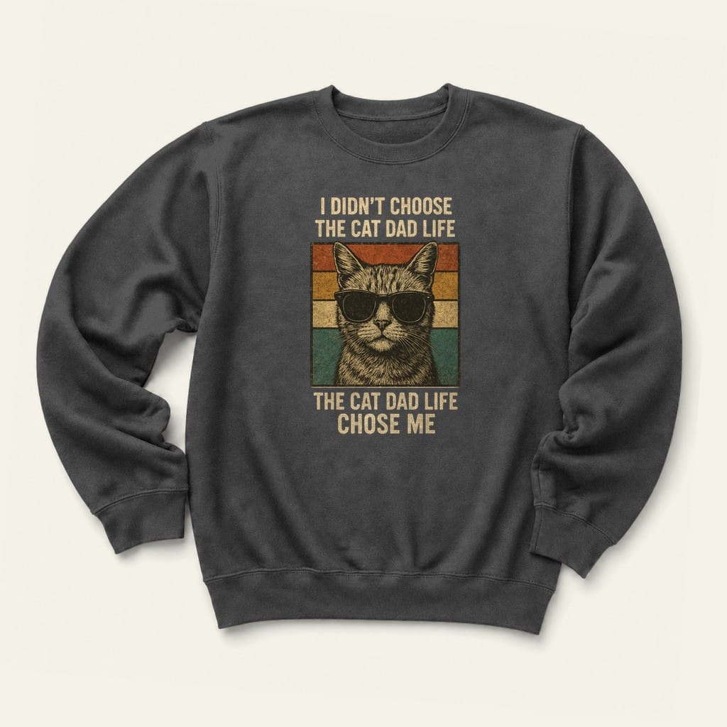 Cat Dad Life Sweatshirt in Dark Heather