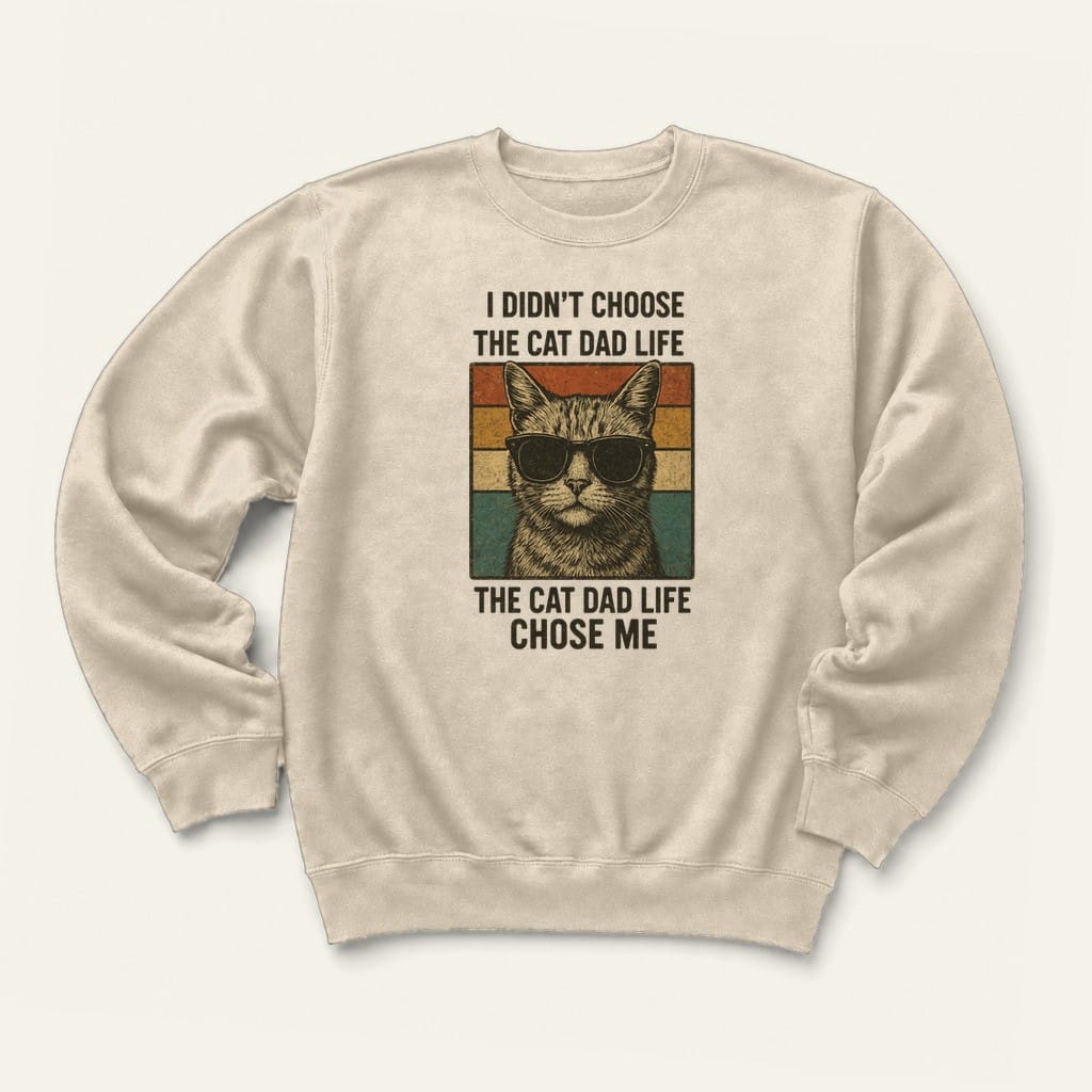 Cat Dad Life Sweatshirt in Sand