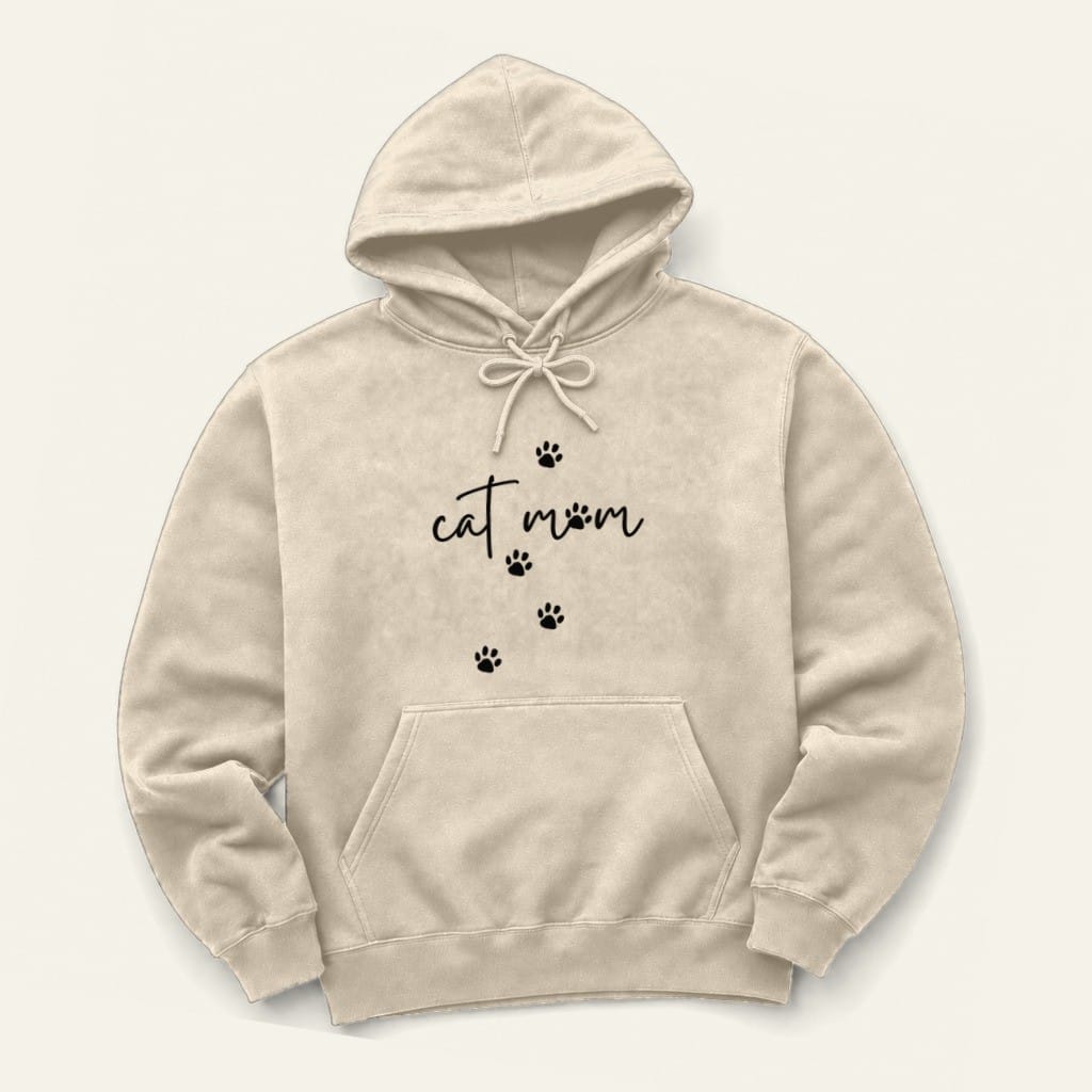 Cat Mom Hoodie in Sand