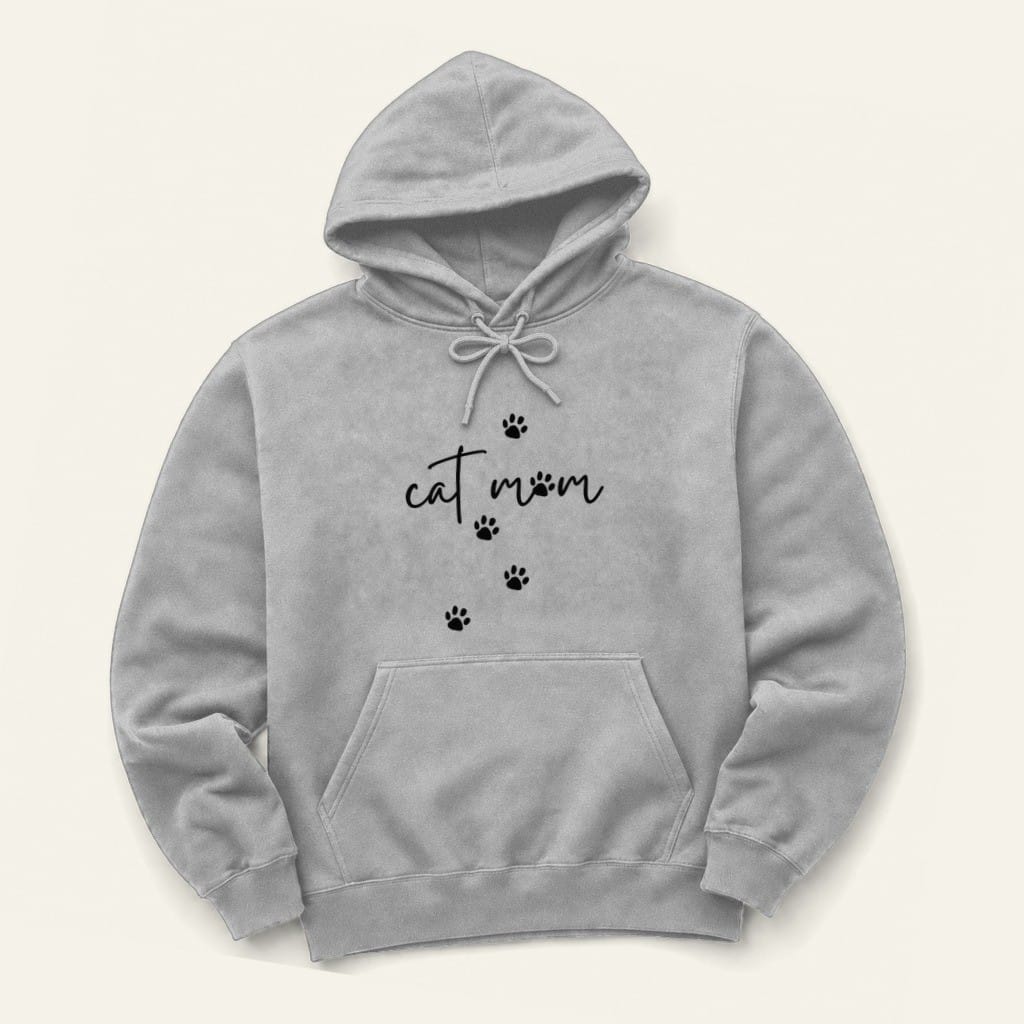 Cat Mom Hoodie in Sport Grey
