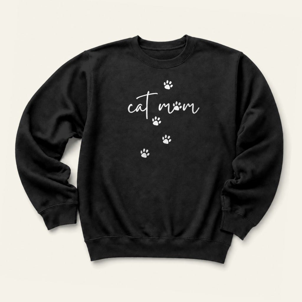 Cat Mom Sweatshirt in Black