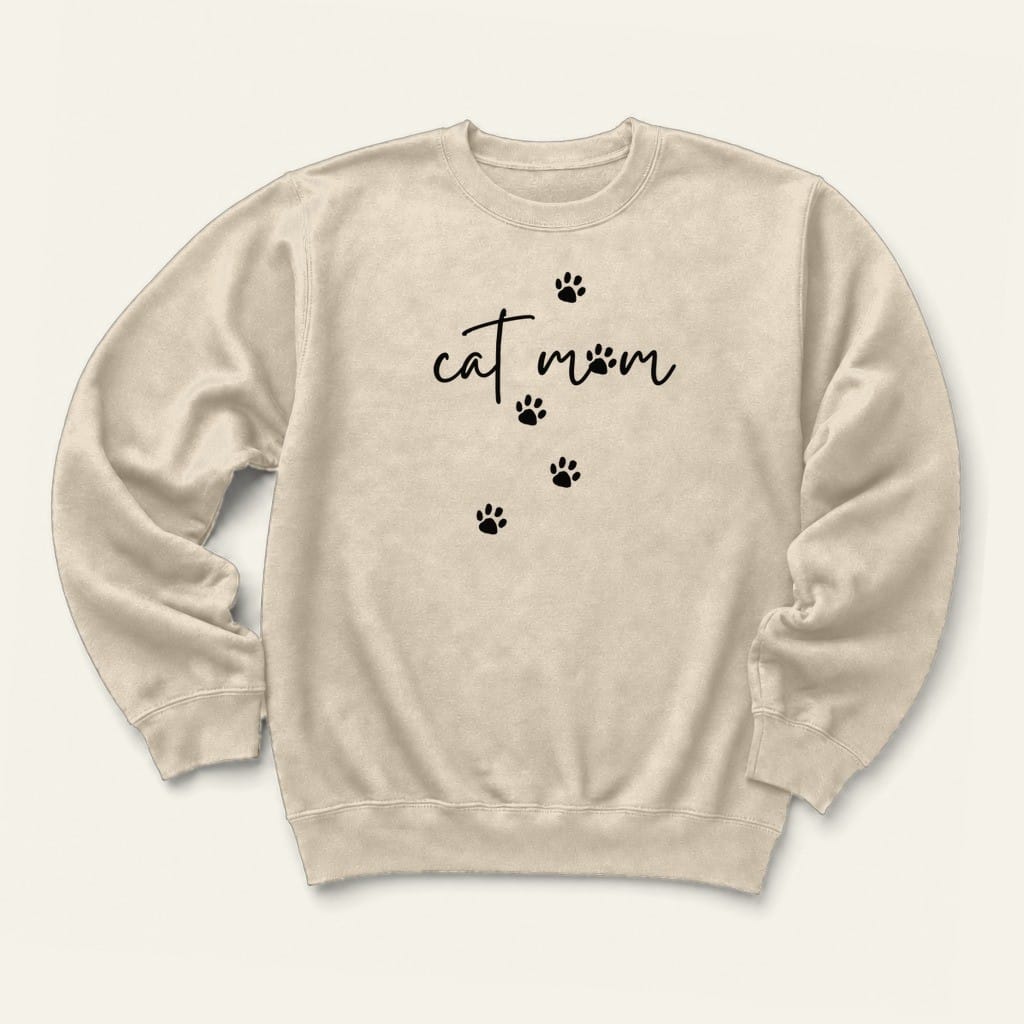 Cat Mom Sweatshirt in Sand