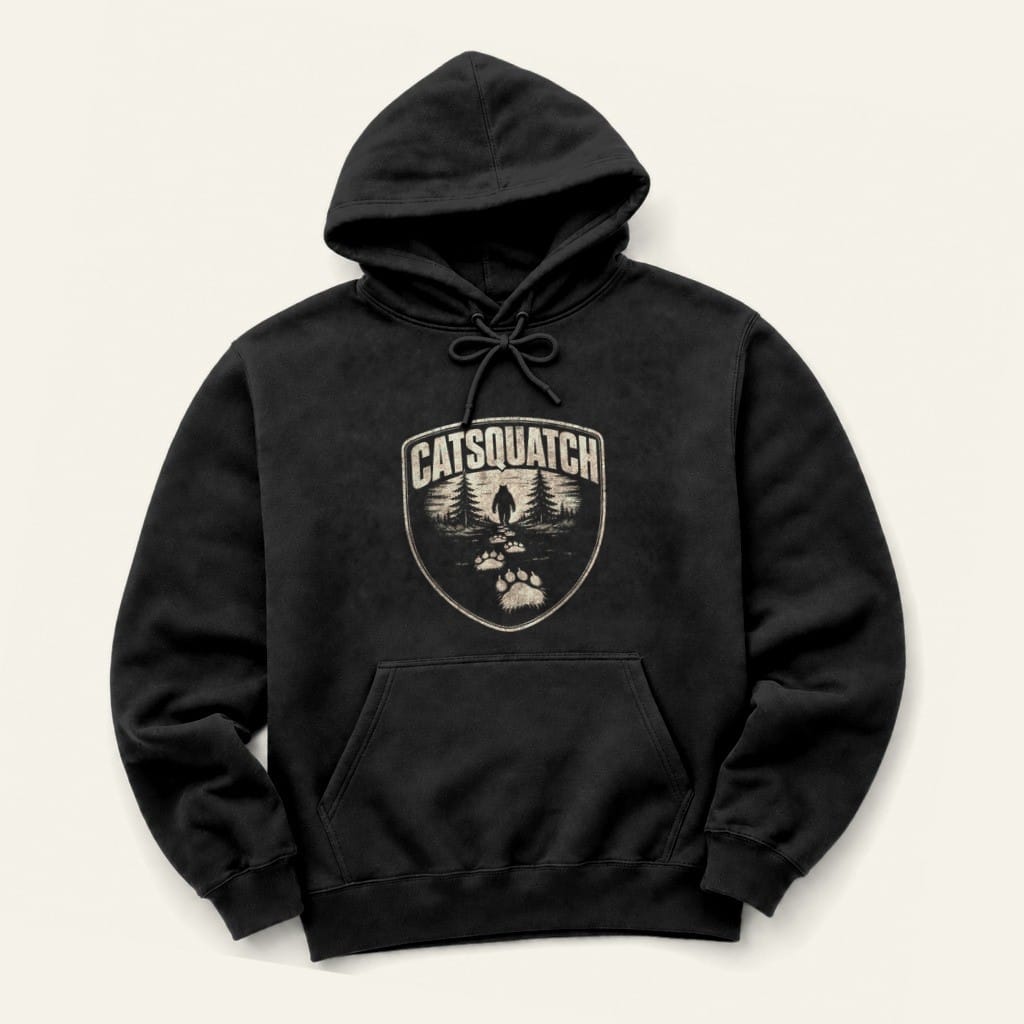 Catsquatch Hoodie in Black