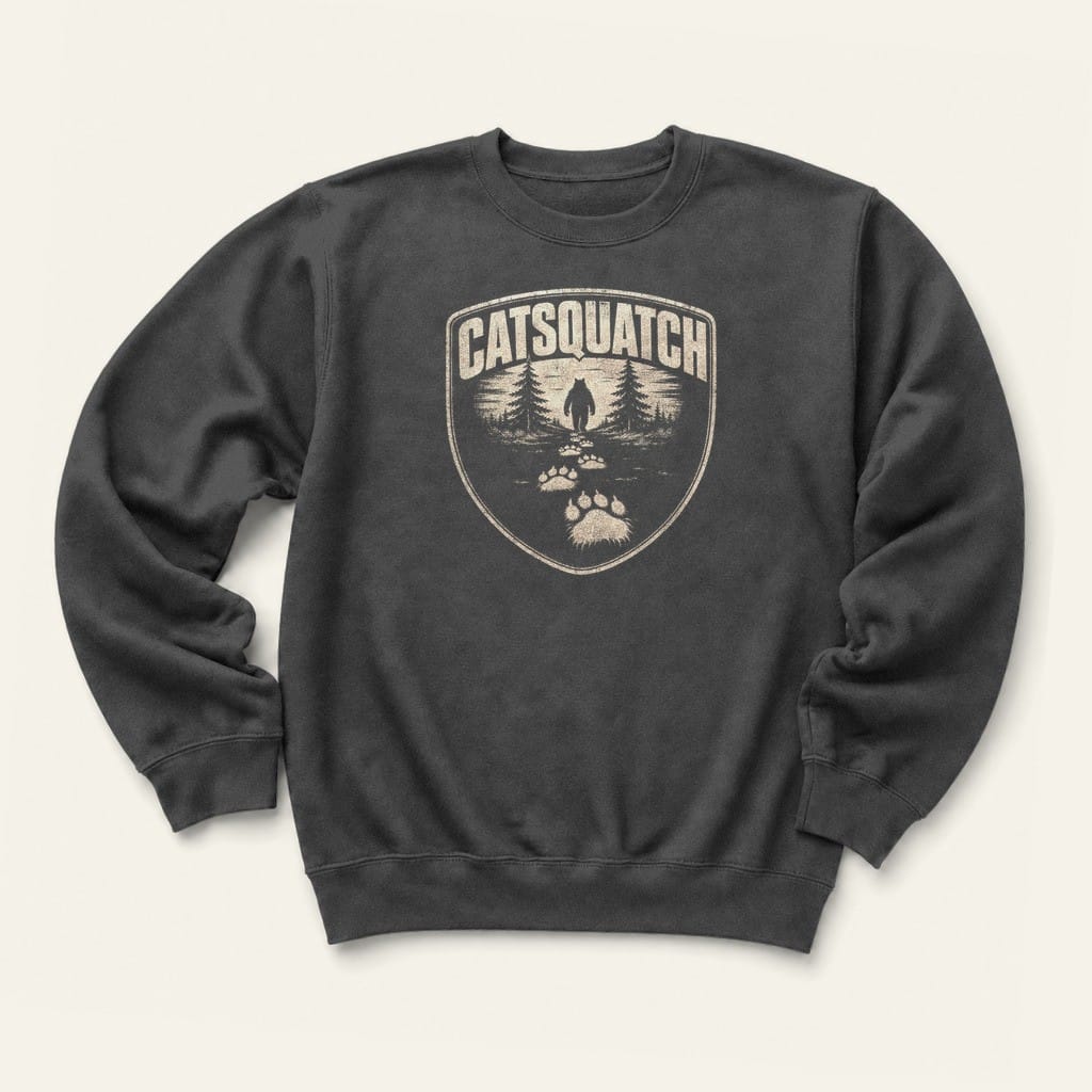 Catsquatch Sweatshirt in Dark Heather