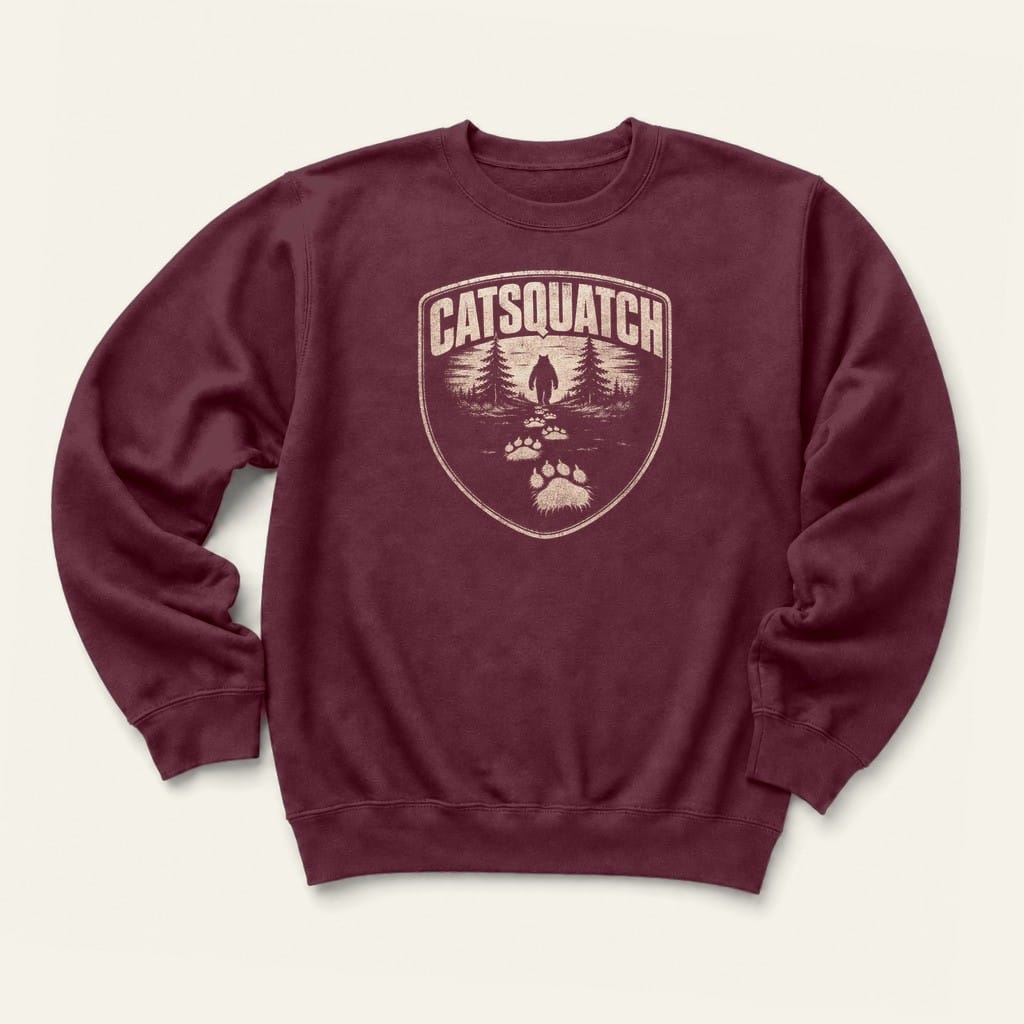 Catsquatch Sweatshirt in Maroon