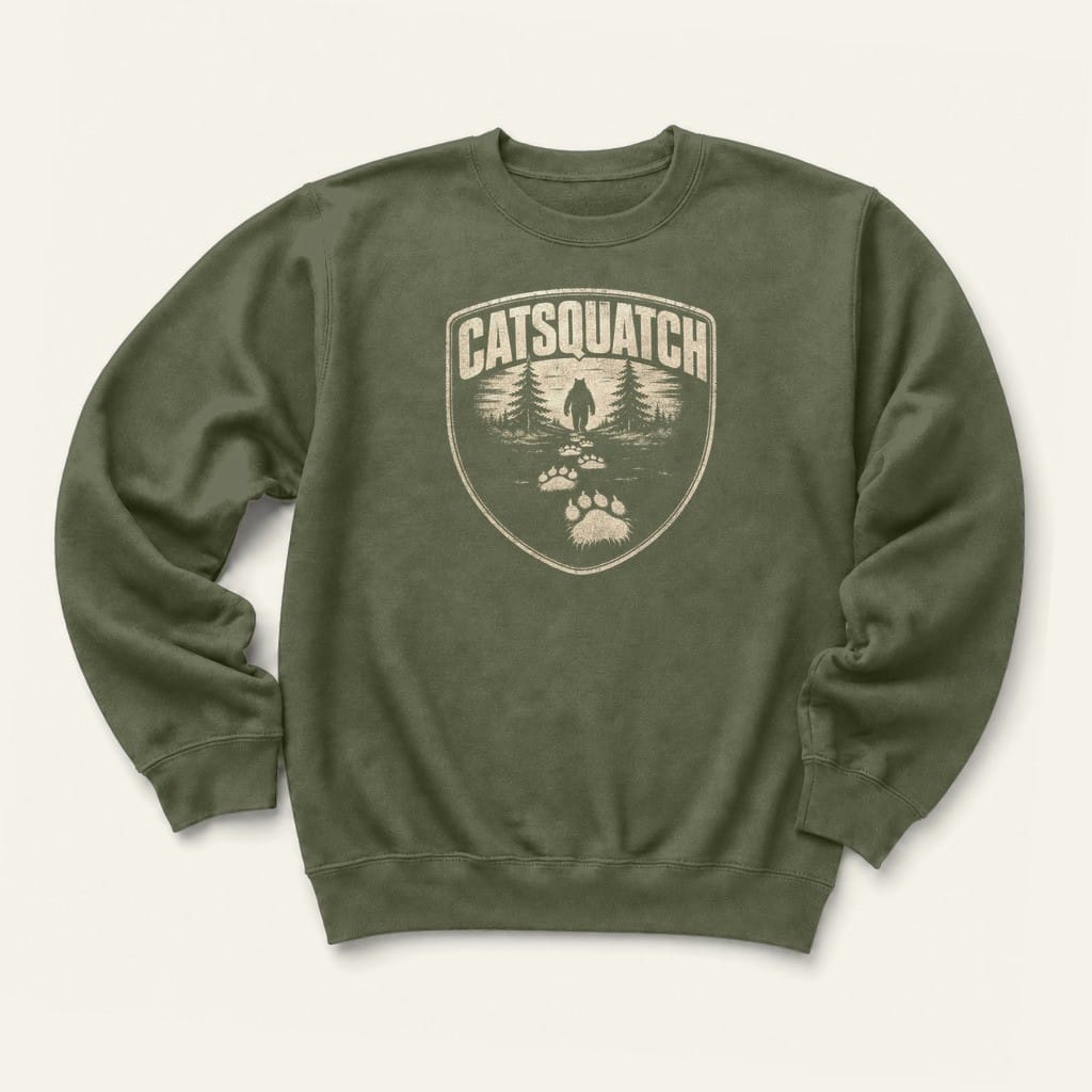 Catsquatch Sweatshirt in Military Green