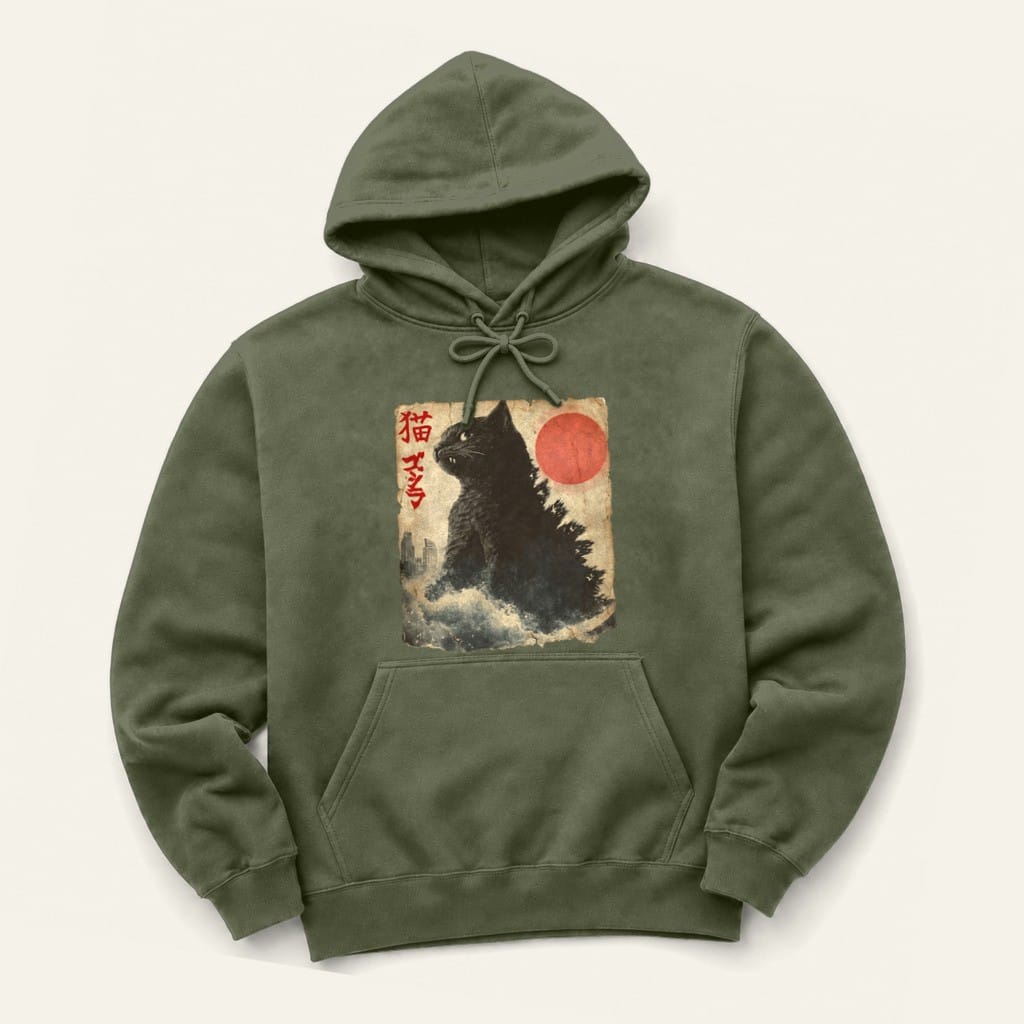 Catzilla Hoodie in Military Green