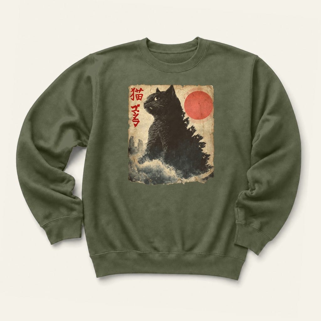 Catzilla Sweatshirt in Military Green