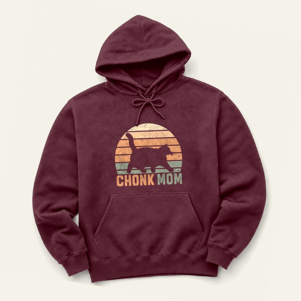 Chonk Mom Hoodie in Maroon