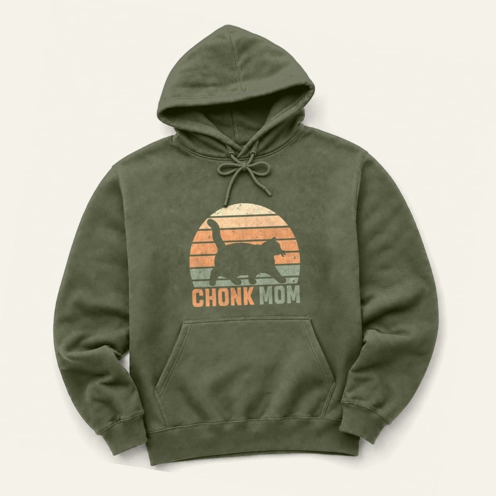 Chonk Mom Hoodie in Military Green