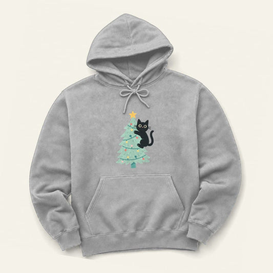 Christmas Kitty Hoodie in Sport Grey