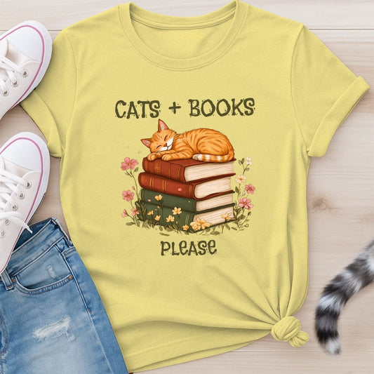 CATS & BOOKS T-SHIRT