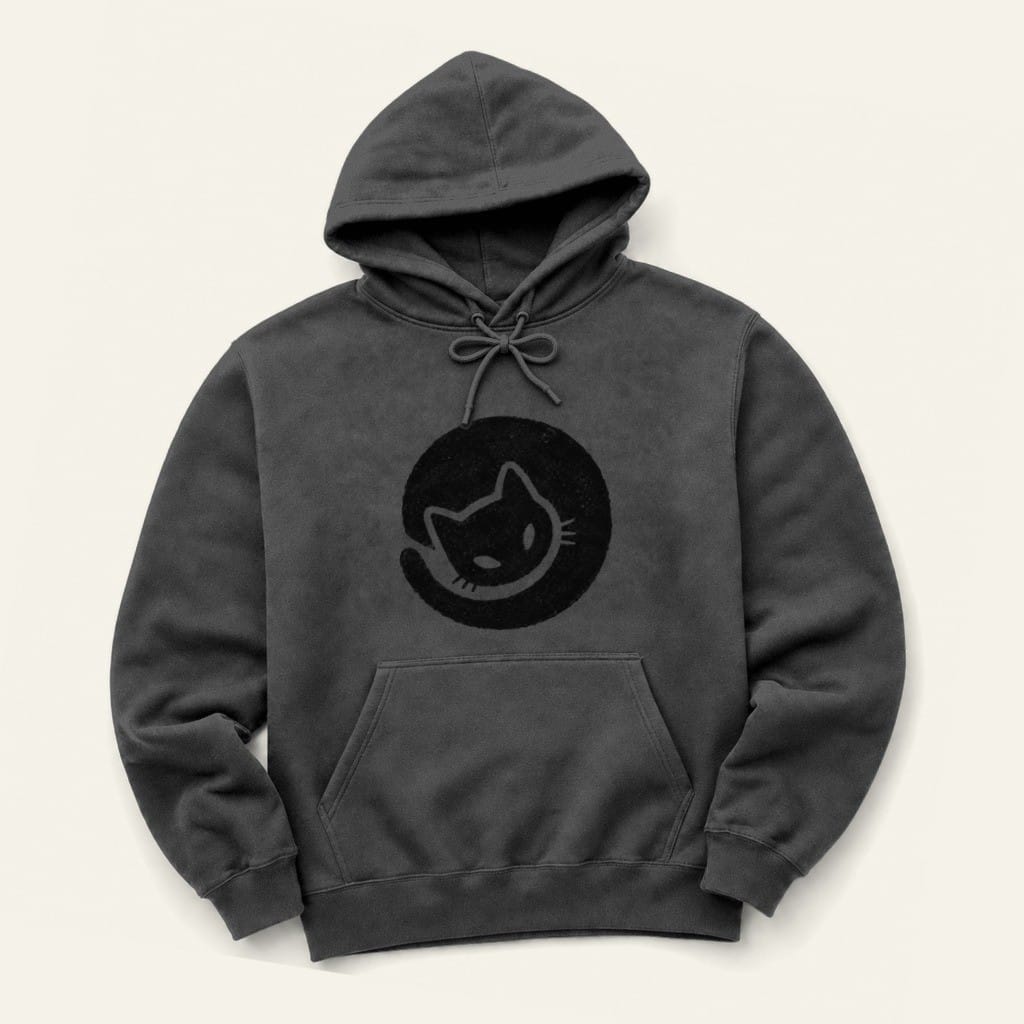 Cozy Cat Hoodie in Dark Heather