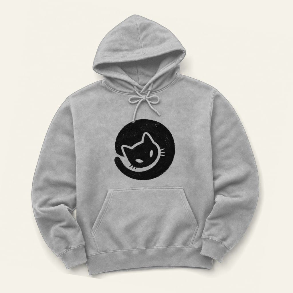Cozy Cat Hoodie in Sport Grey