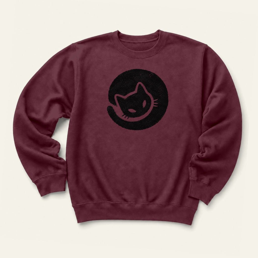 Cozy Cat Sweatshirt in Maroon