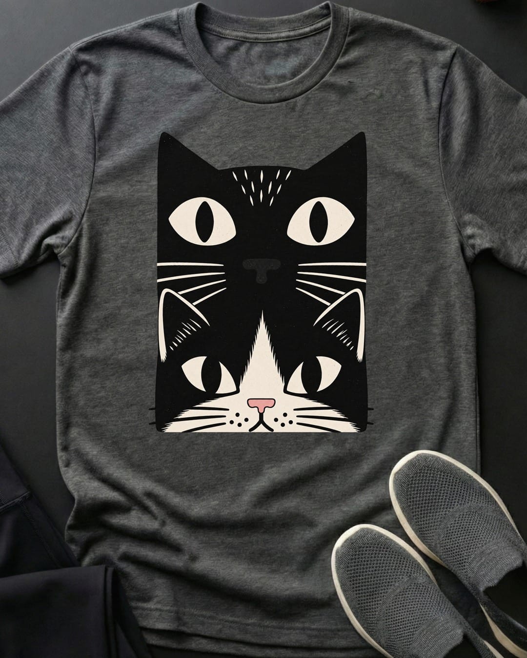 Tuxedo Cat Stack Tee