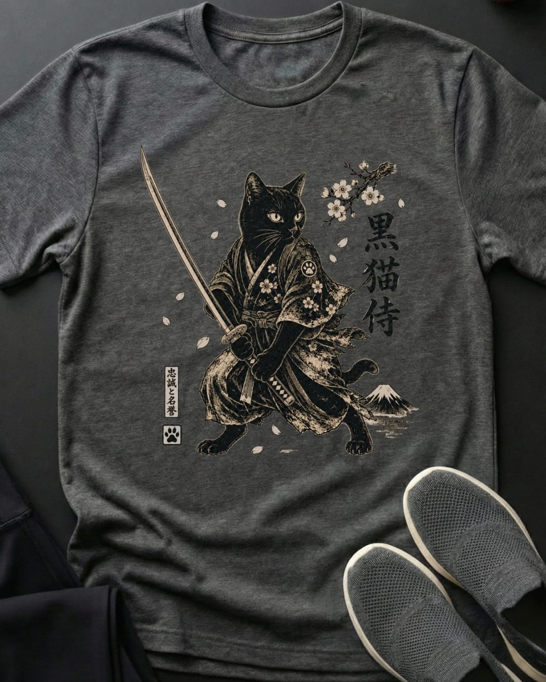 Black Cat Samurai Tee