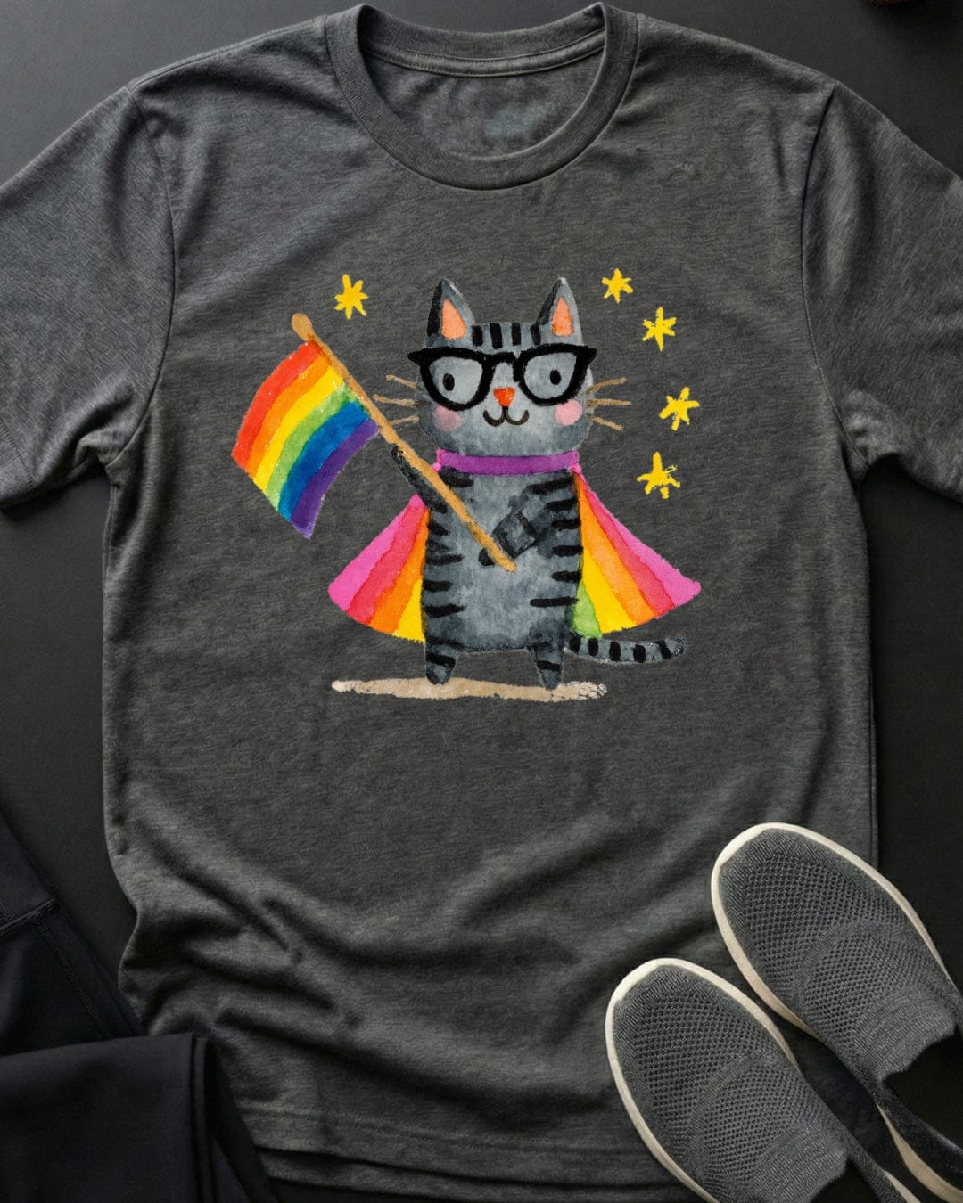 Rainbow Flag Cat Tee