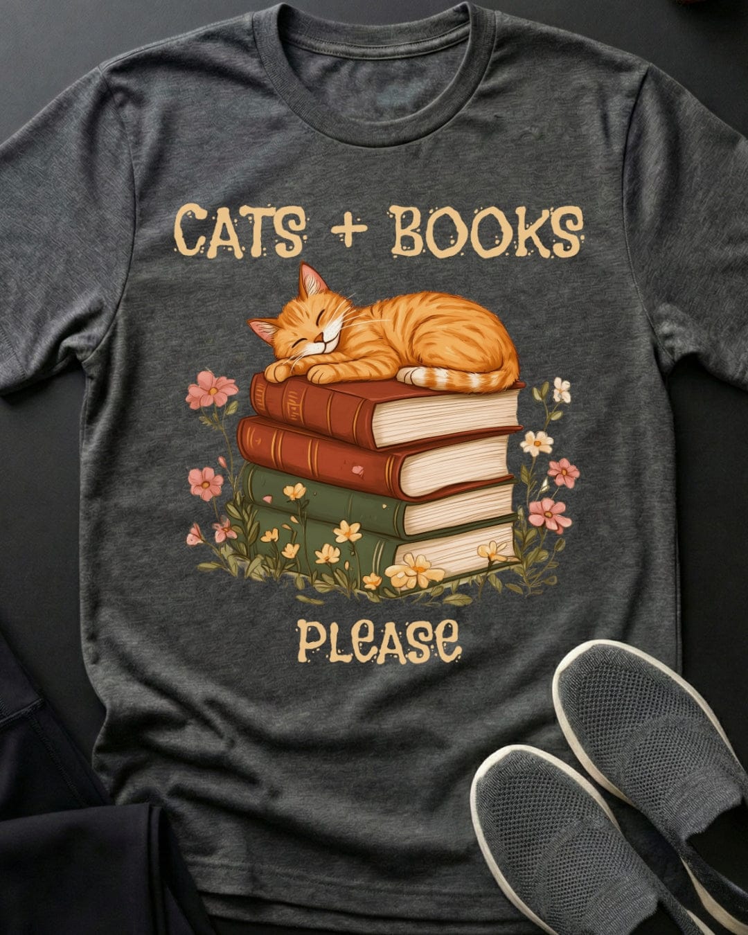 Cats & Books Tee